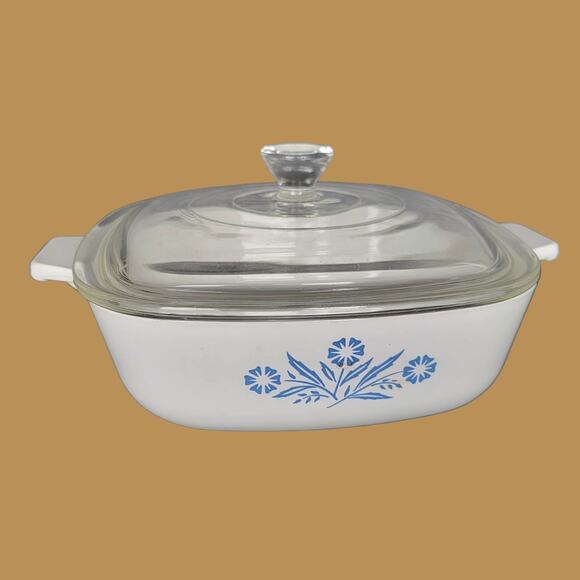 Vintage 1980s Corning Ware Blue Cornflower 1 QT Casserole Dish P-1-B - Picture 1 of 6